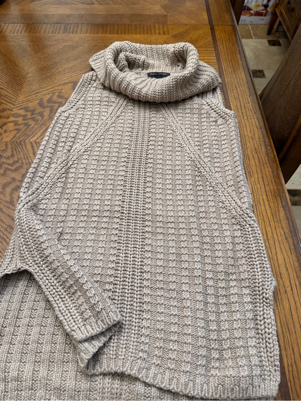 Banana Republic Sleeveless Cowl Neck Sweater - Taupe